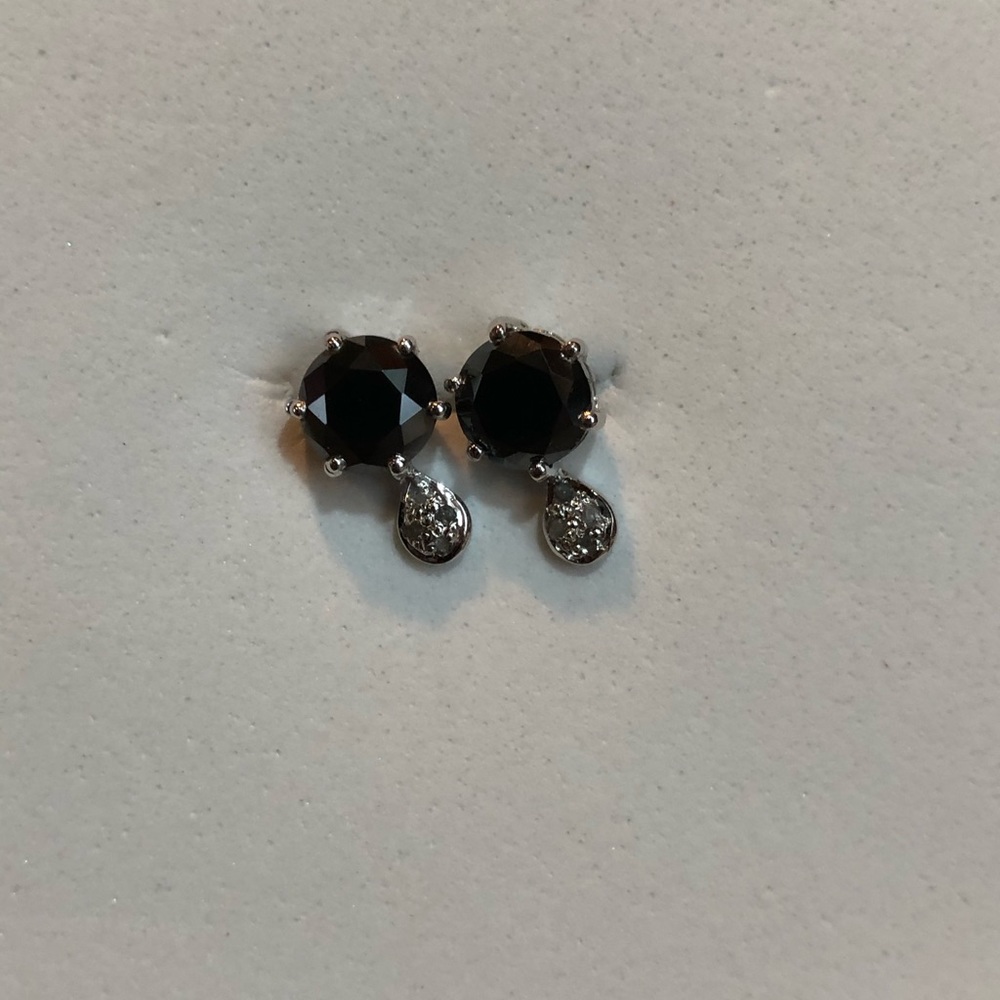 Black and White Moissanite Diamond Earrings 925